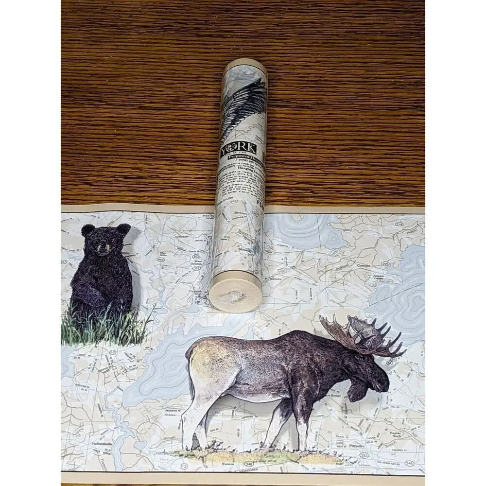 York Wallpaper Border NEW Prepasted Moose Bear Duck Fish Map 2 Rolls/5 Yards Ea